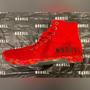 NOBULL Red/Red Camo Trim High Top Trainers Size: 8.5 M